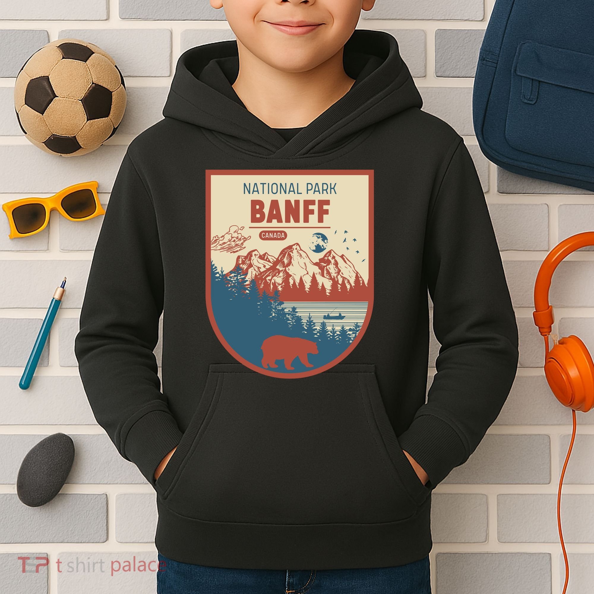 Banff National Park CanadaS Badge Kids Hoodie