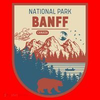 Banff National Park CanadaS Badge Santa Hat thumb 1