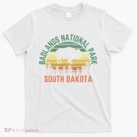 Badlands National Park South Dakota Buffalo Retro Sunset T-Shirt thumb 0