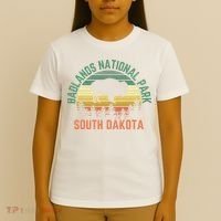 Badlands National Park South Dakota Buffalo Retro Sunset T-Shirt thumb 4