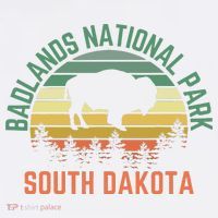 Badlands National Park South Dakota Buffalo Retro Sunset Polo thumb 3