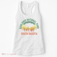 Badlands National Park South Dakota Buffalo Retro Sunset Women's Tank Top thumb 0