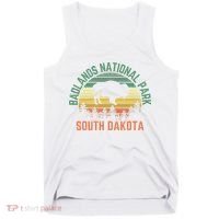 Badlands National Park South Dakota Buffalo Retro Sunset Tank Top thumb 0