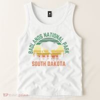 Badlands National Park South Dakota Buffalo Retro Sunset Tank Top thumb 2