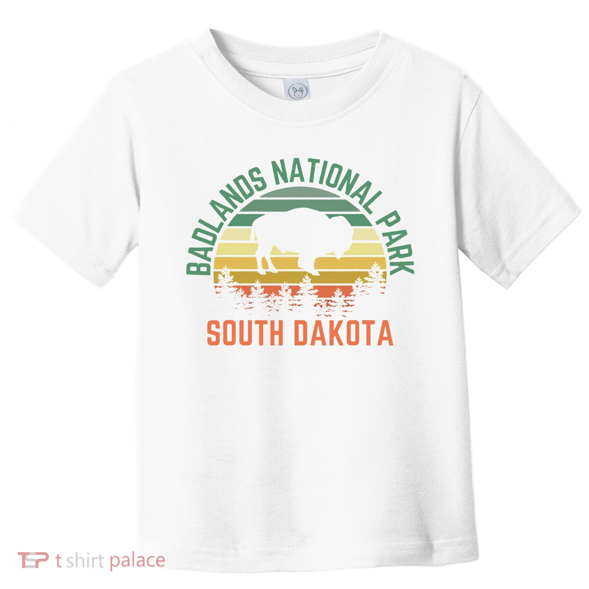 Badlands National Park South Dakota Buffalo Retro Sunset Toddler T-Shirt