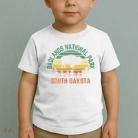 Badlands National Park South Dakota Buffalo Retro Sunset Toddler T-Shirt thumb 2