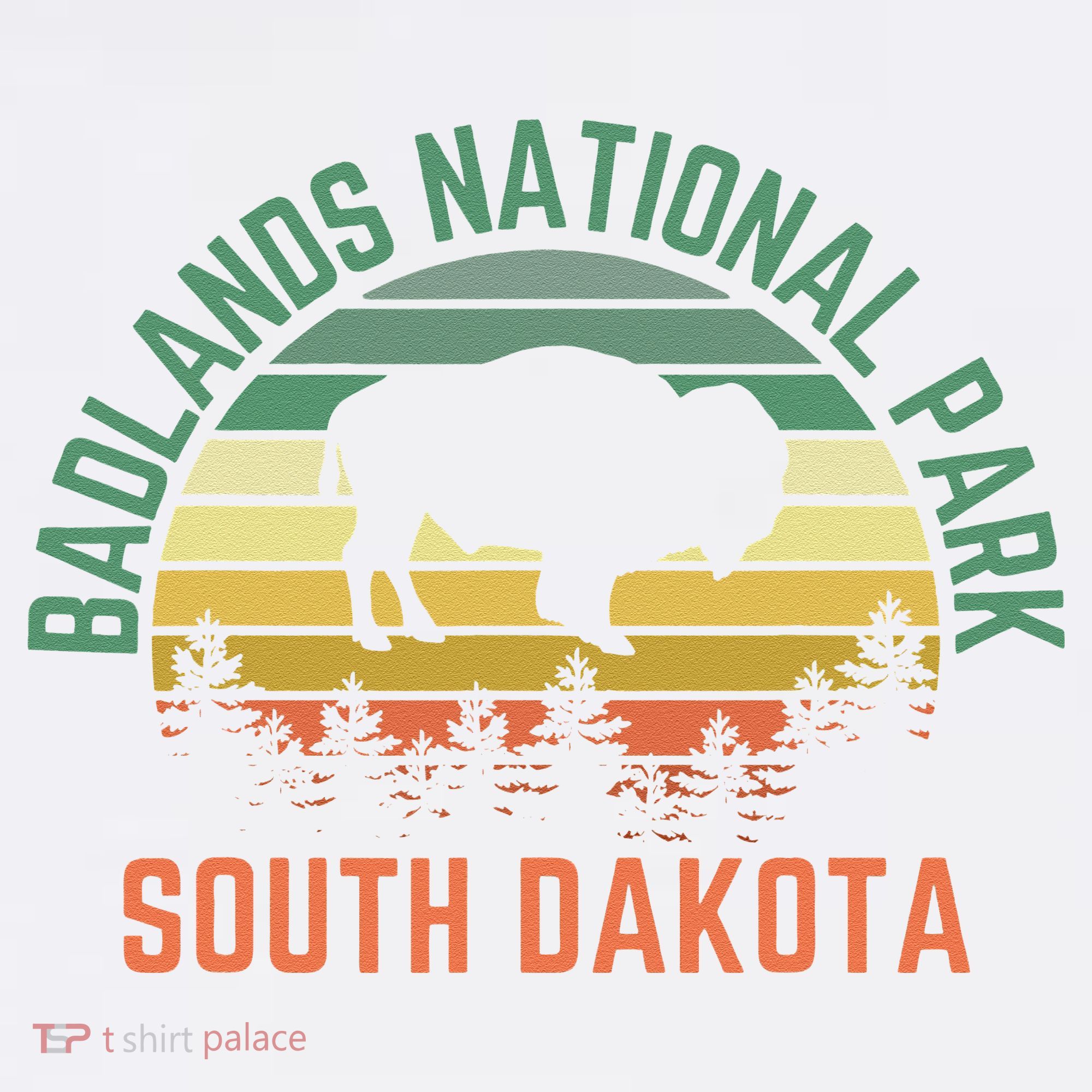 Badlands National Park South Dakota Buffalo Retro Sunset Toddler T-Shirt