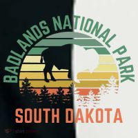 Badlands National Park South Dakota Buffalo Retro Sunset Toddler Fine Jersey T-Shirt thumb 2