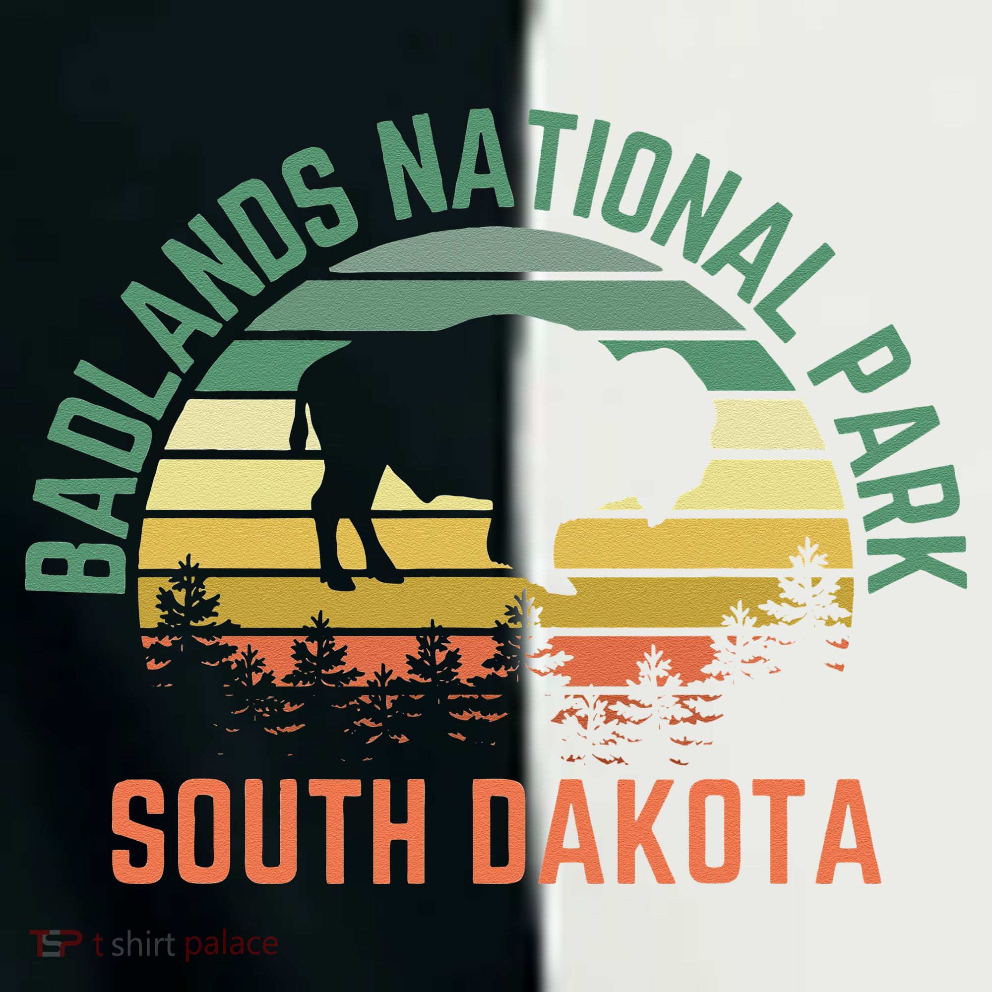 Badlands National Park South Dakota Buffalo Retro Sunset Toddler Fine Jersey T-Shirt