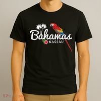 Bahamas Nassau Parrot Tropical Plants Vintage Bahamas T-Shirt thumb 3