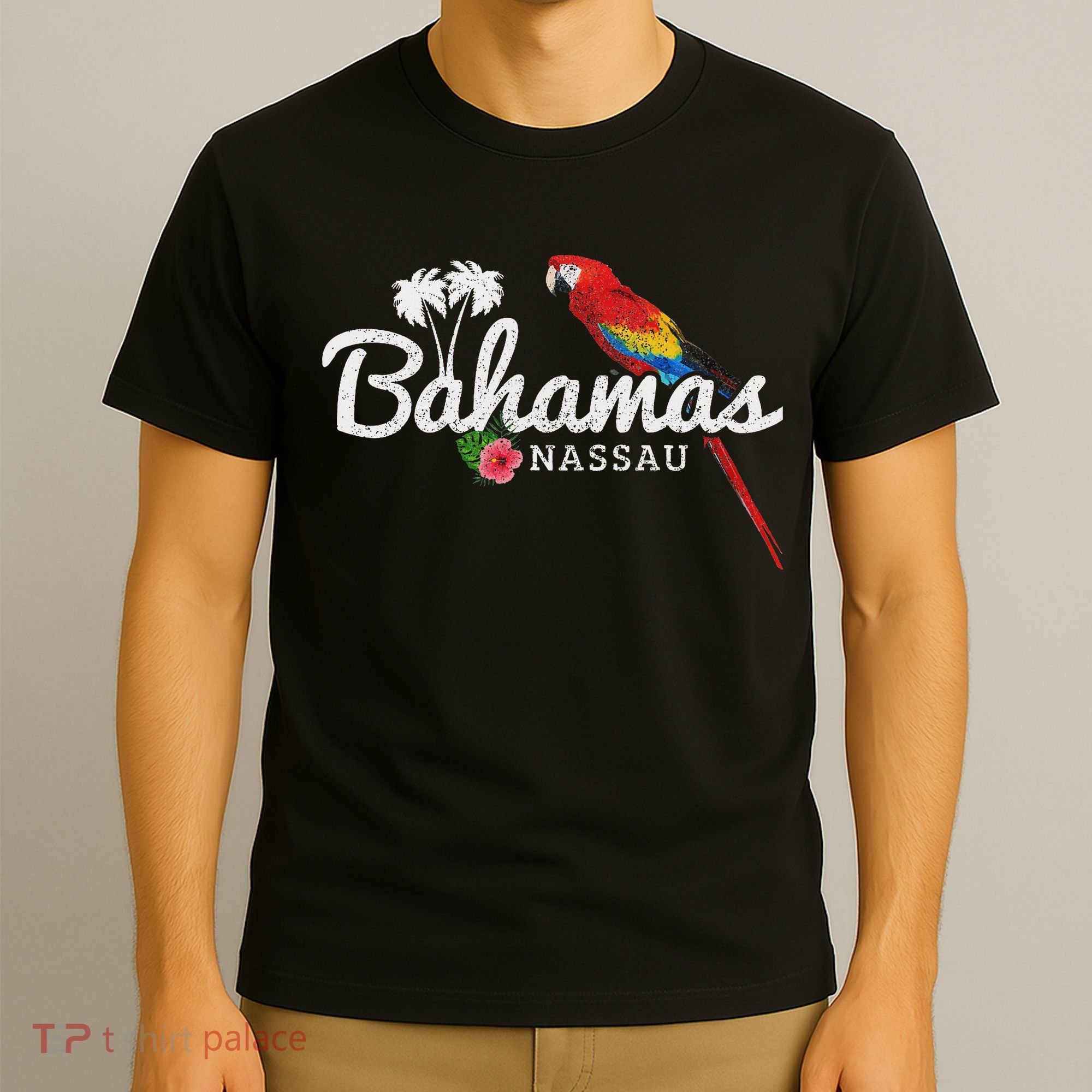 Bahamas Nassau Parrot Tropical Plants Vintage Bahamas T-Shirt