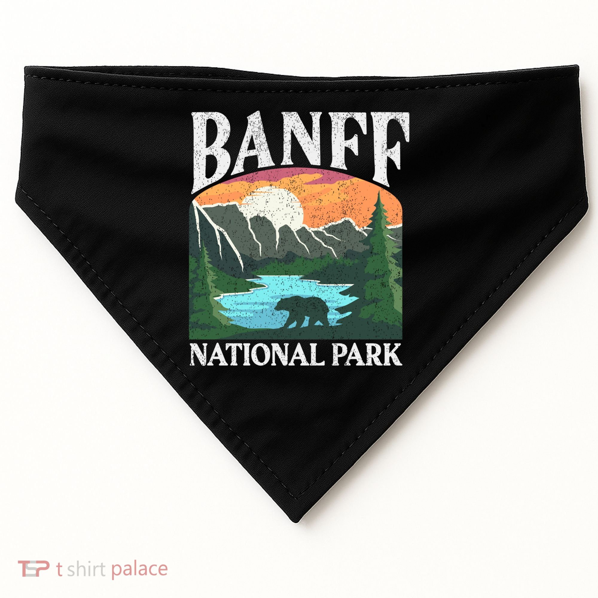 Banff National Park Lake Louise Rocky Mountains Canada Gift USA-Made Doggie Bandana
