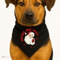 Better Not Pout Cute Santas Face Funny Christmas Saying USA-Made Doggie Bandana thumb 1