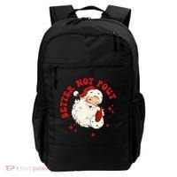 Better Not Pout Cute Santas Face Funny Christmas Saying Backpack thumb 0