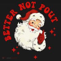 Better Not Pout Cute Santas Face Funny Christmas Saying Women's Hoodie thumb 2