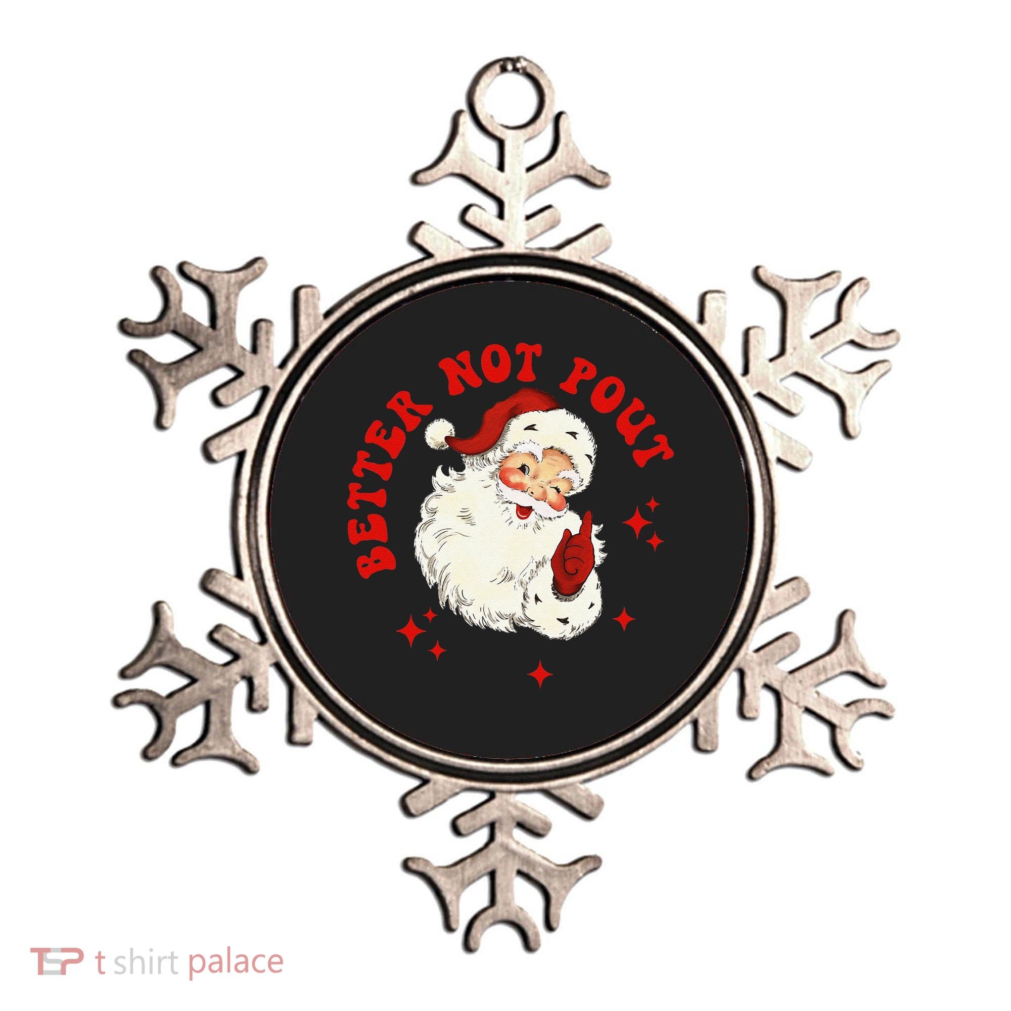 Better Not Pout Cute Santas Face Funny Christmas Saying Ornament