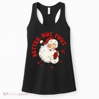 Better Not Pout Cute Santas Face Funny Christmas Saying Women's Tank Top thumb 0
