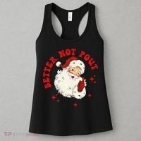Better Not Pout Cute Santas Face Funny Christmas Saying Women's Tank Top thumb 3