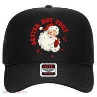 Better Not Pout Cute Santas Face Funny Christmas Saying Hat thumb 0
