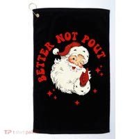 Better Not Pout Cute Santas Face Funny Christmas Saying Golf Towel thumb 0