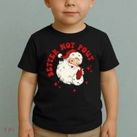 Better Not Pout Cute Santas Face Funny Christmas Saying Toddler T-Shirt thumb 2