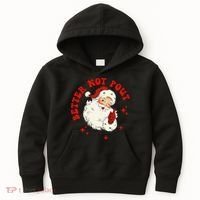Better Not Pout Cute Santas Face Funny Christmas Saying Kids Hoodie thumb 0