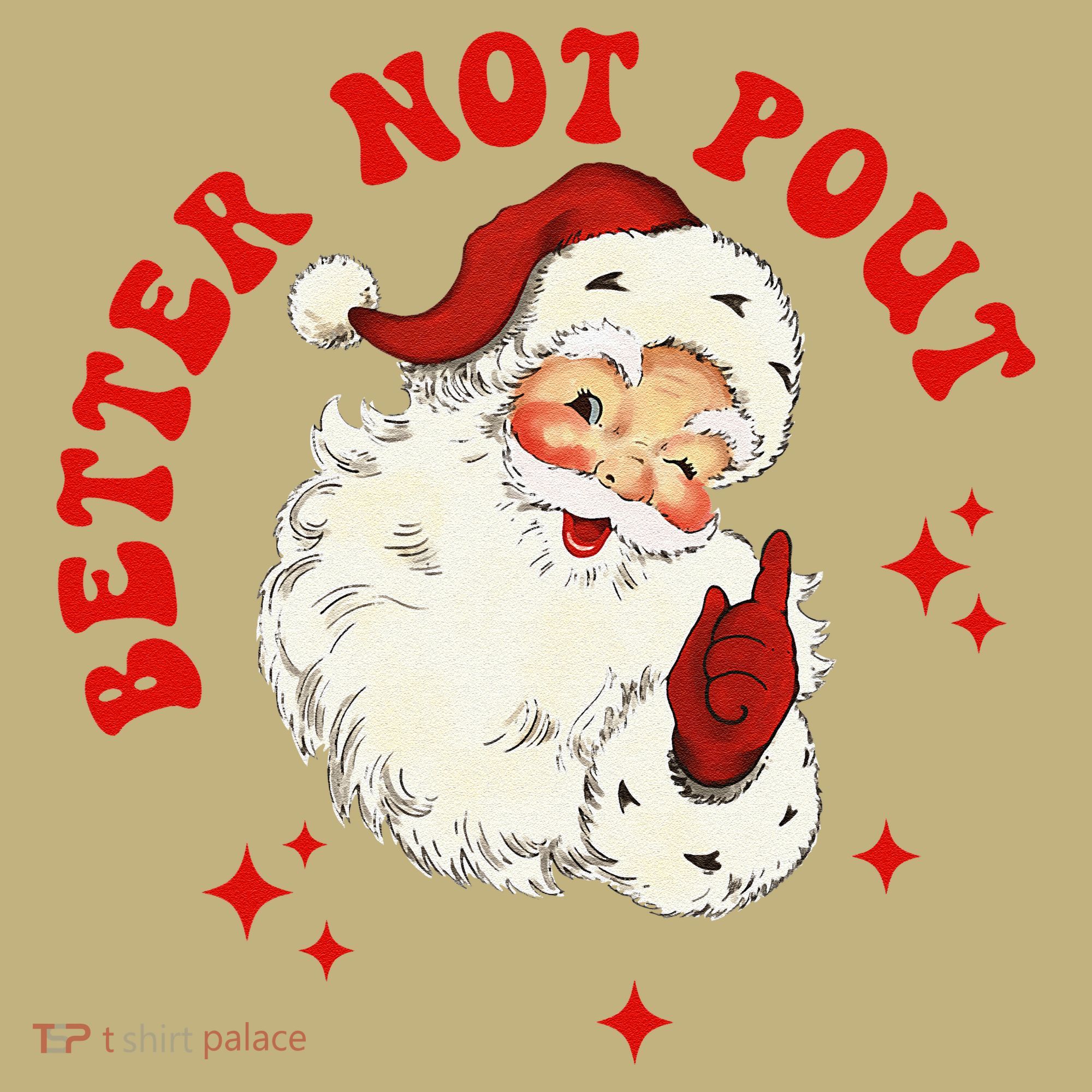 Better Not Pout Cute Santas Face Funny Christmas Saying Hoodie