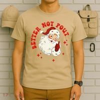 Better Not Pout Cute Santas Face Funny Christmas Saying T-Shirt thumb 6