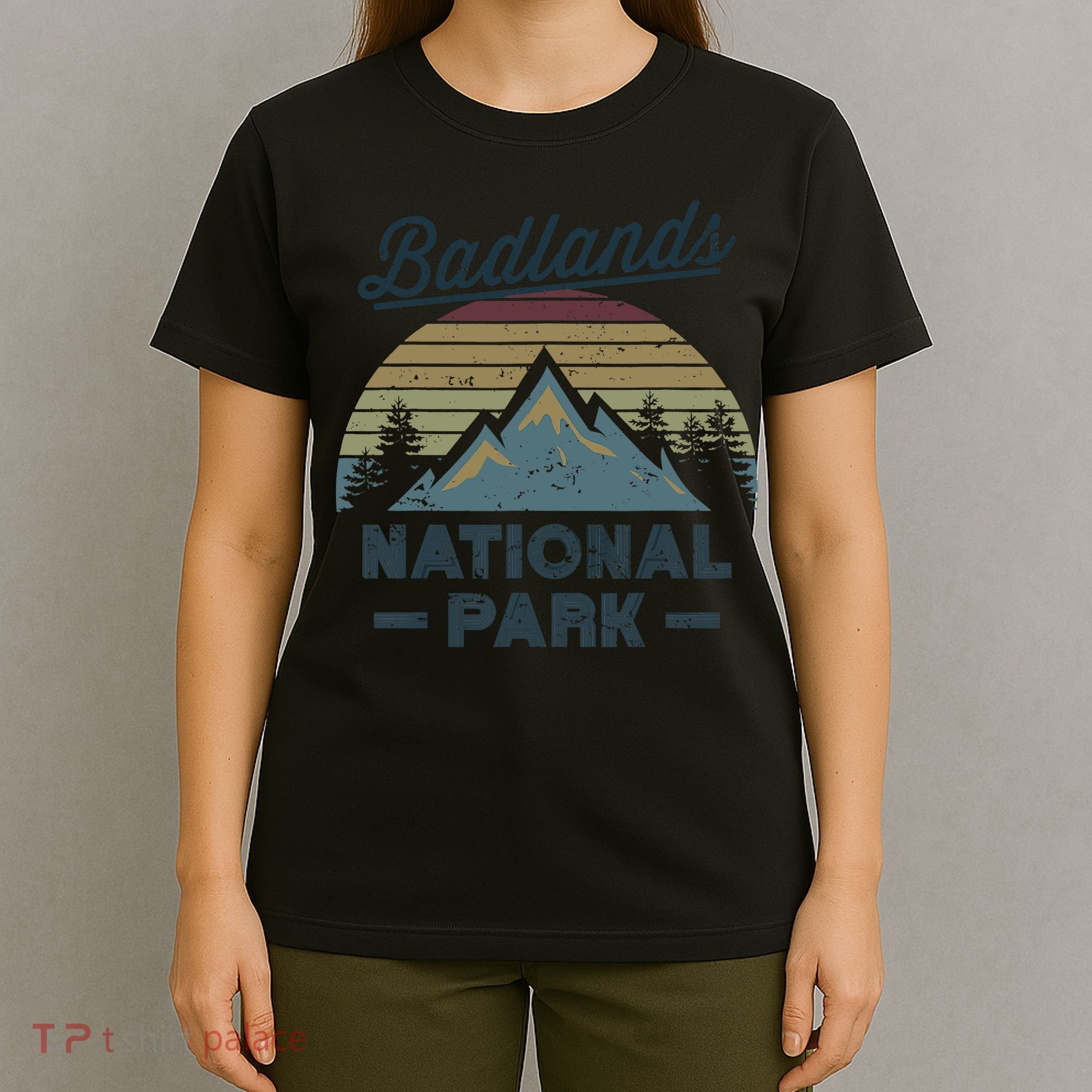 BADLANDS NATIONAL PARK SD Vintage Sunset Love Hiking Camping T-Shirt