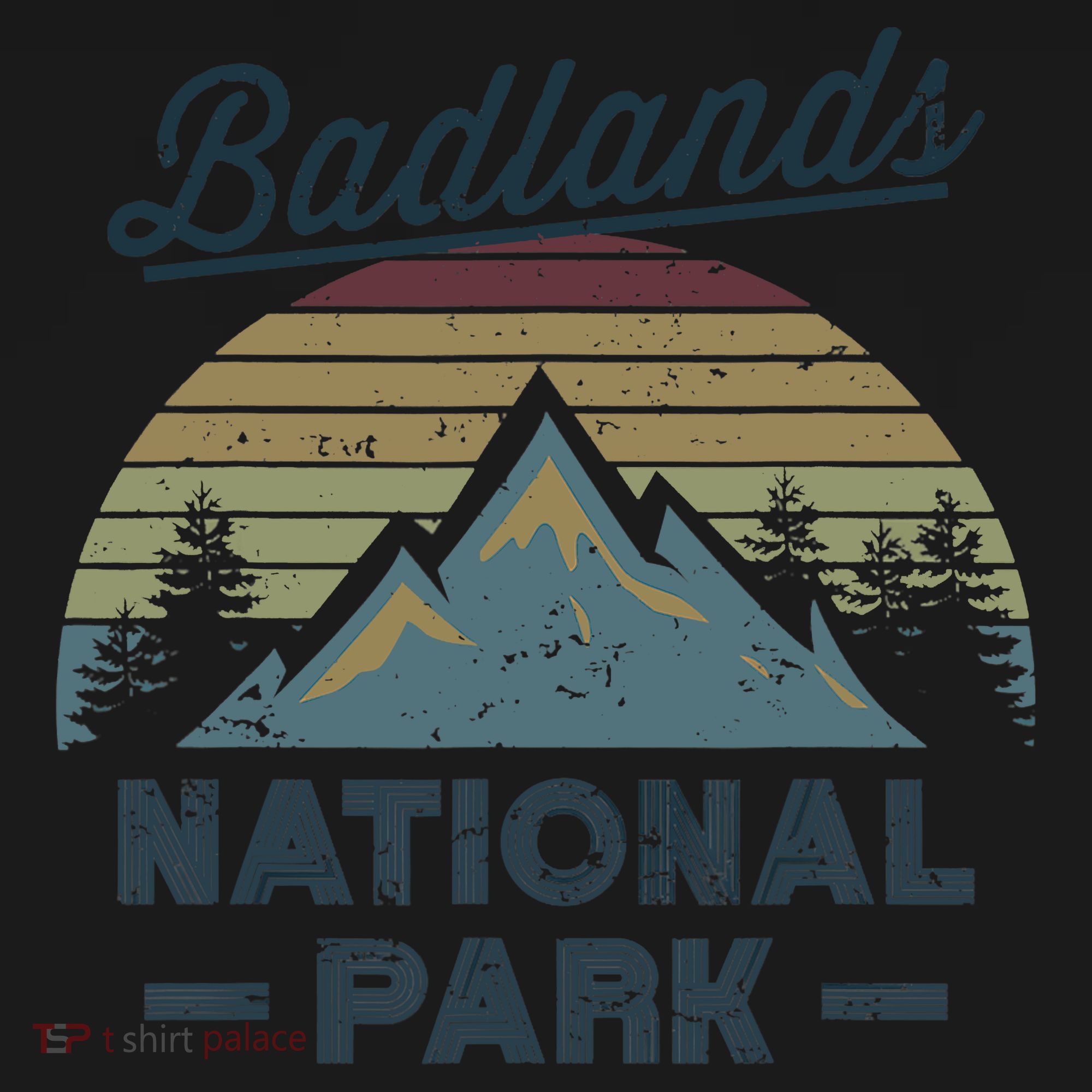 BADLANDS NATIONAL PARK SD Vintage Sunset Love Hiking Camping T-Shirt