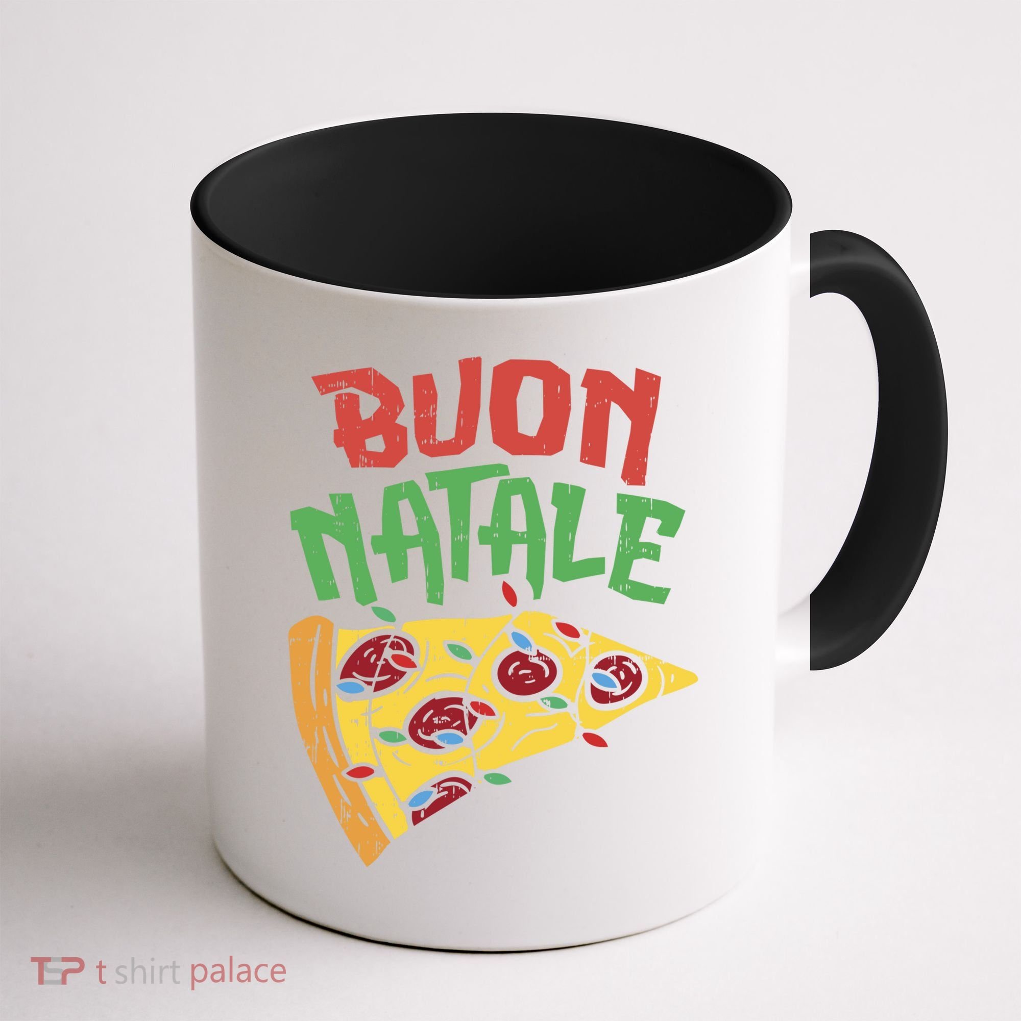 Buon Natale Pizza Funny Italian Christmas Lights Gift Cute Gift Coffee Mug