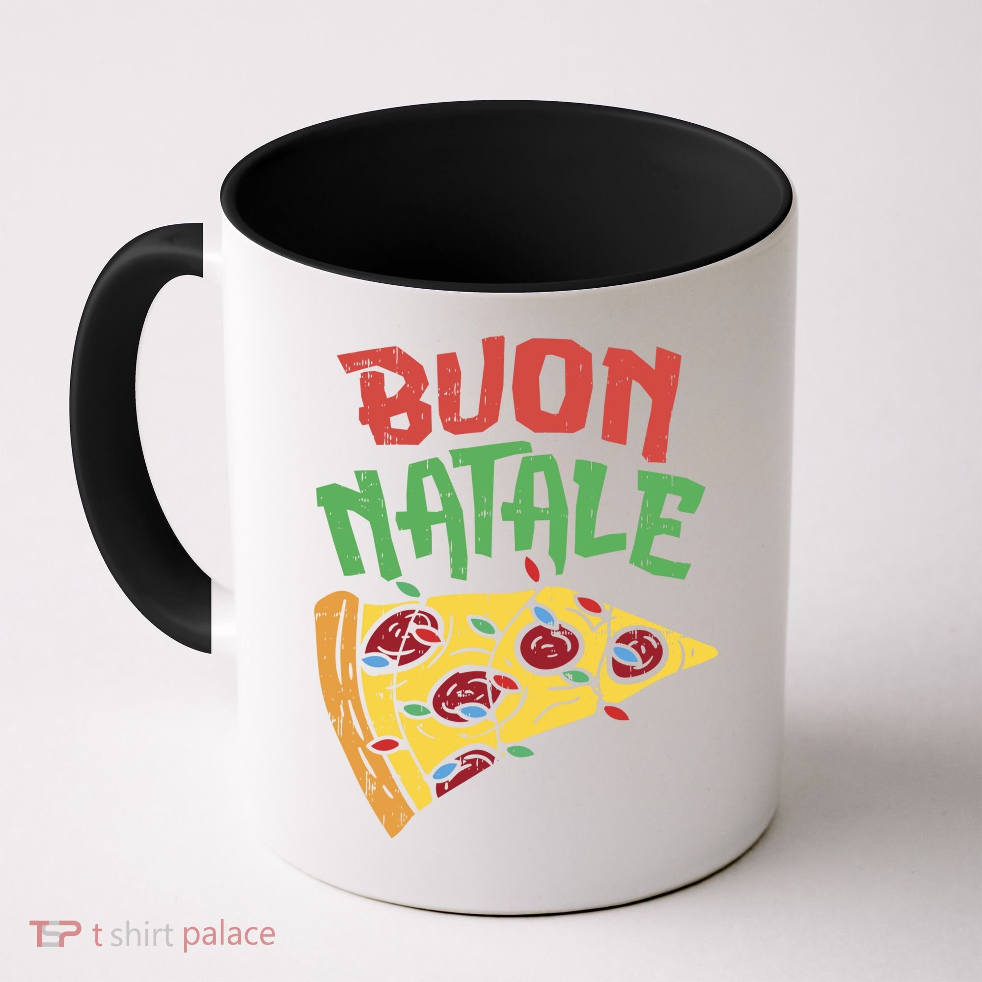 Buon Natale Pizza Funny Italian Christmas Lights Gift Cute Gift Coffee Mug