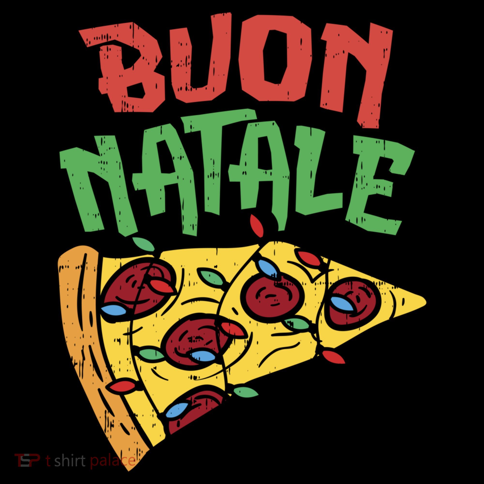 Buon Natale Pizza Funny Italian Christmas Lights Gift Cute Gift Coffee Mug