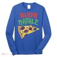 Buon Natale Pizza Funny Italian Christmas Lights Gift Cute Gift Long Sleeve Shirt thumb 0