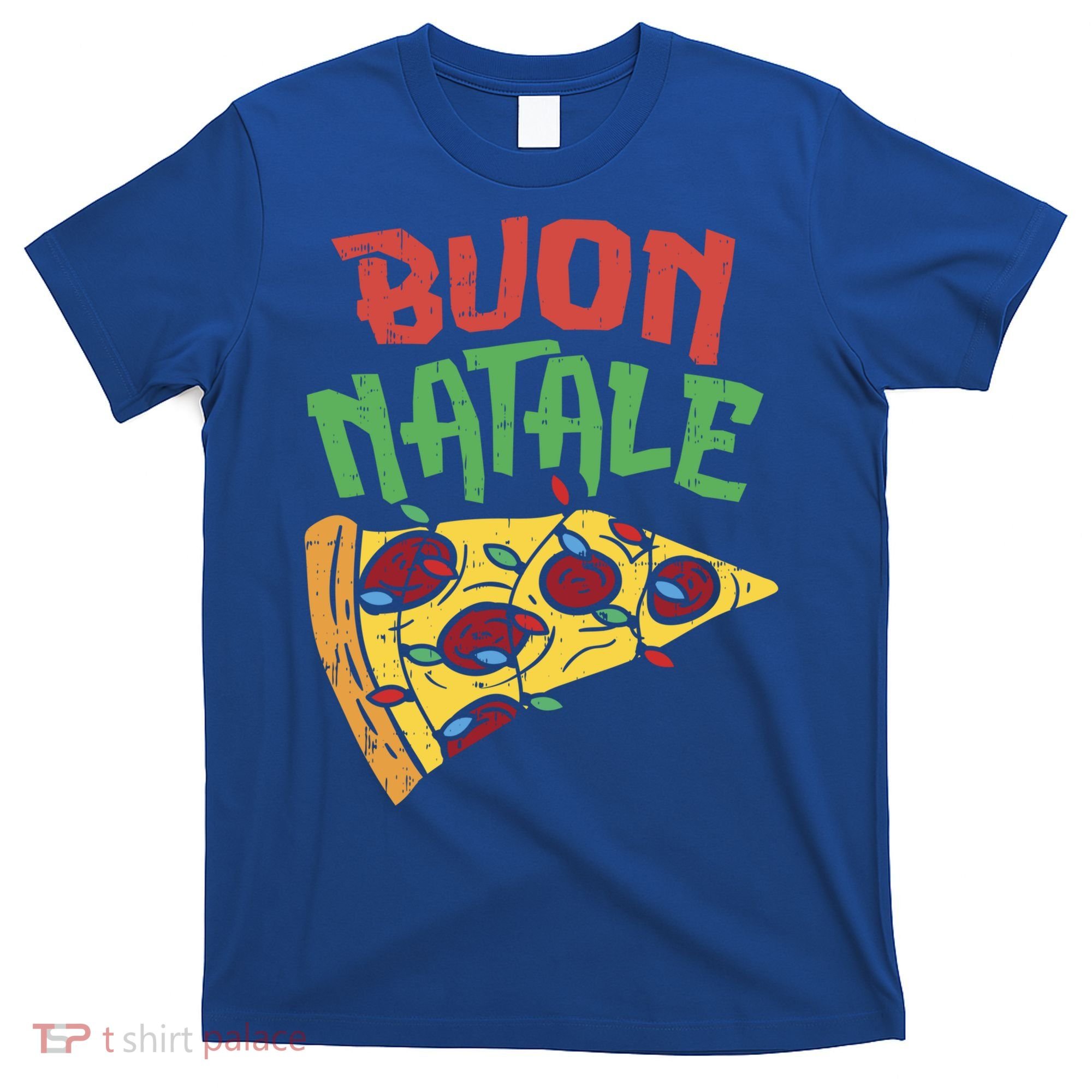 Buon Natale Pizza Funny Italian Christmas Lights Gift Cute Gift T-Shirt