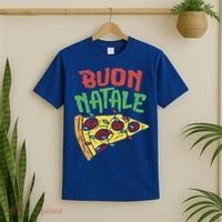 Buon Natale Pizza Funny Italian Christmas Lights Gift Cute Gift T-Shirt thumb 2