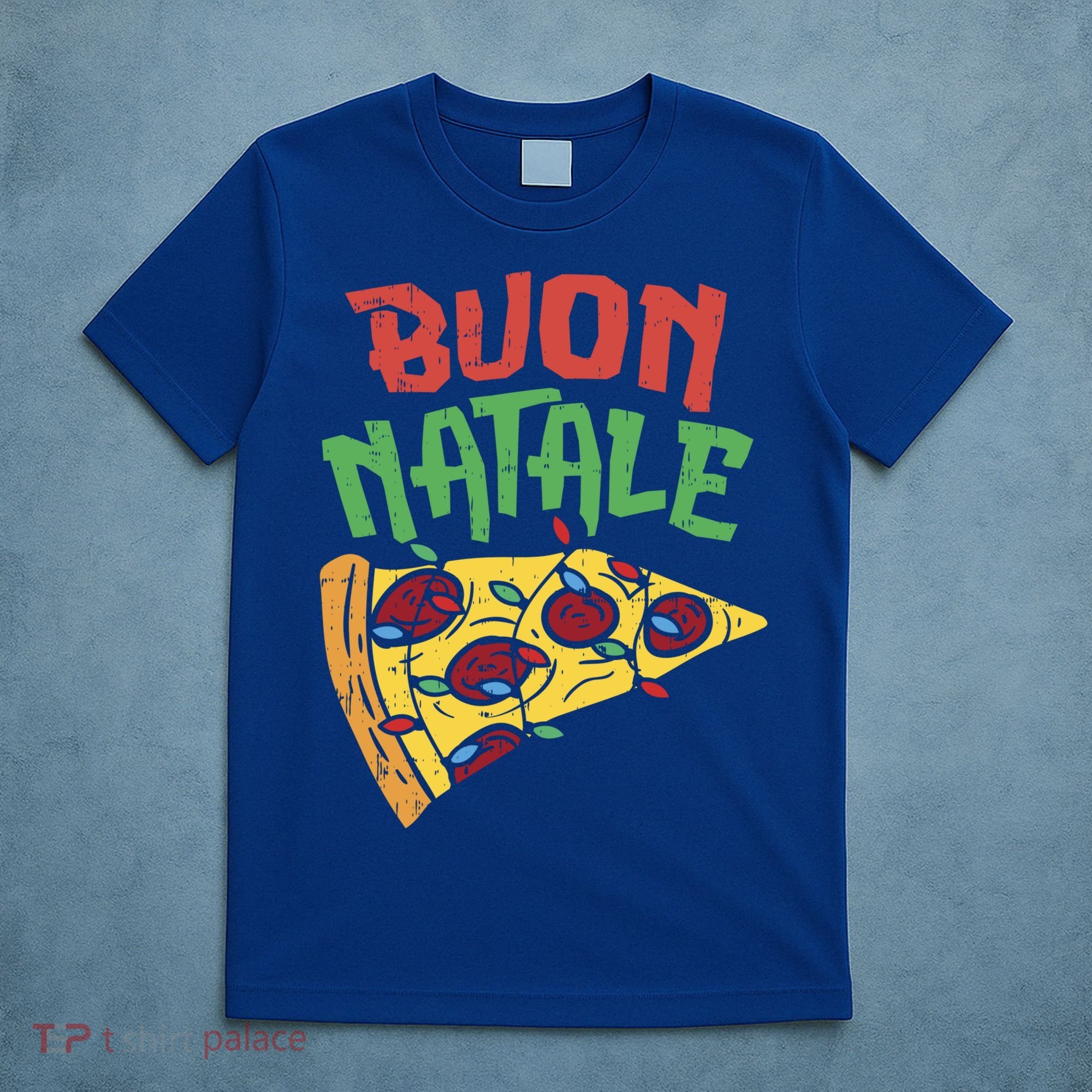 Buon Natale Pizza Funny Italian Christmas Lights Gift Cute Gift T-Shirt