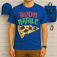 Buon Natale Pizza Funny Italian Christmas Lights Gift Cute Gift T-Shirt thumb 6