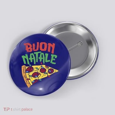Buon Natale Pizza Funny Italian Christmas Lights Gift Cute Gift Button