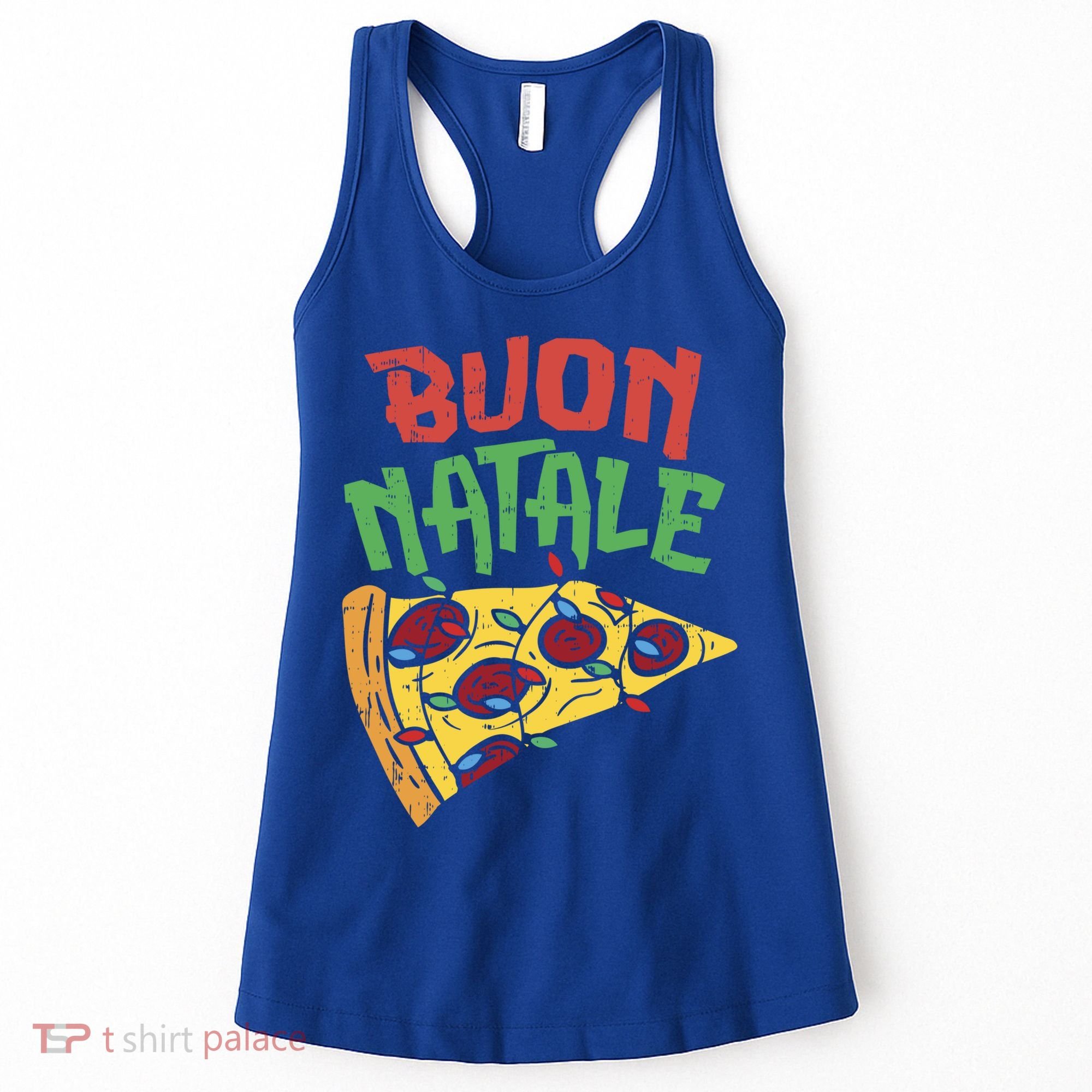 Buon Natale Pizza Funny Italian Christmas Lights Gift Cute Gift Women's Tank Top