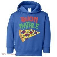 Buon Natale Pizza Funny Italian Christmas Lights Gift Cute Gift Toddler Hoodie thumb 0