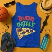 Buon Natale Pizza Funny Italian Christmas Lights Gift Cute Gift Tank Top thumb 4