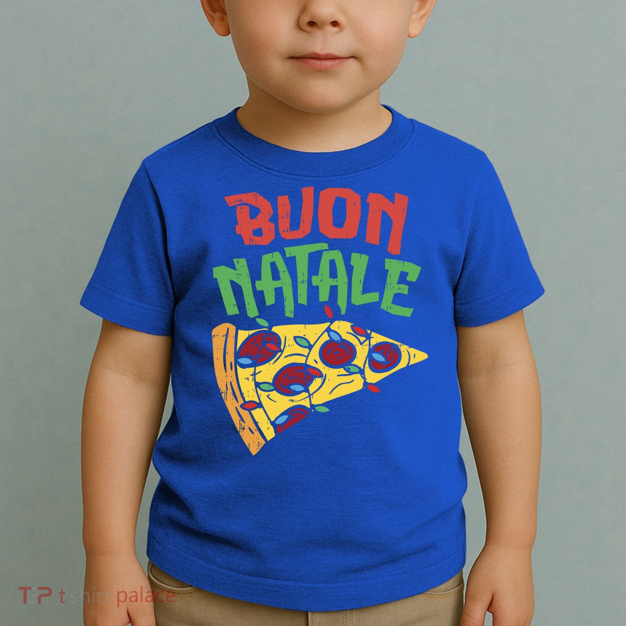 Buon Natale Pizza Funny Italian Christmas Lights Gift Cute Gift Toddler T-Shirt