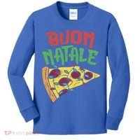 Buon Natale Pizza Funny Italian Christmas Lights Gift Cute Gift Kids Long Sleeve Shirt thumb 0