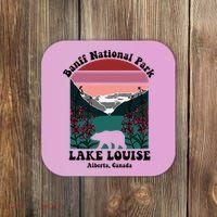 Banff National Park Lake Louise Retro Floral Mountain Coaster thumb 0