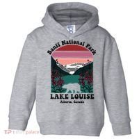 Banff National Park Lake Louise Retro Floral Mountain Toddler Hoodie thumb 0