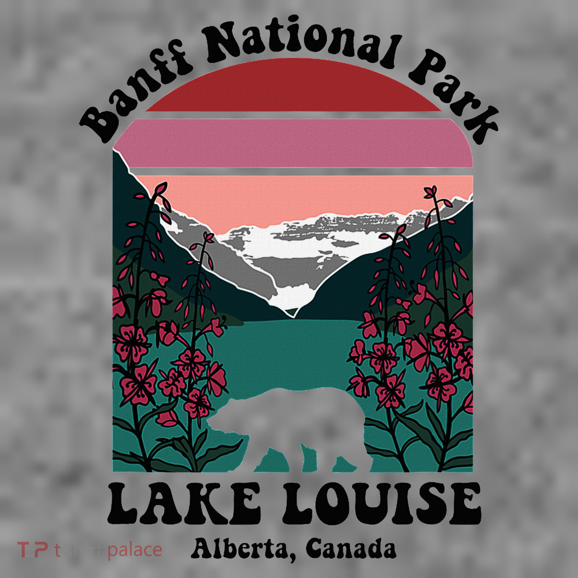 Banff National Park Lake Louise Retro Floral Mountain Toddler Hoodie
