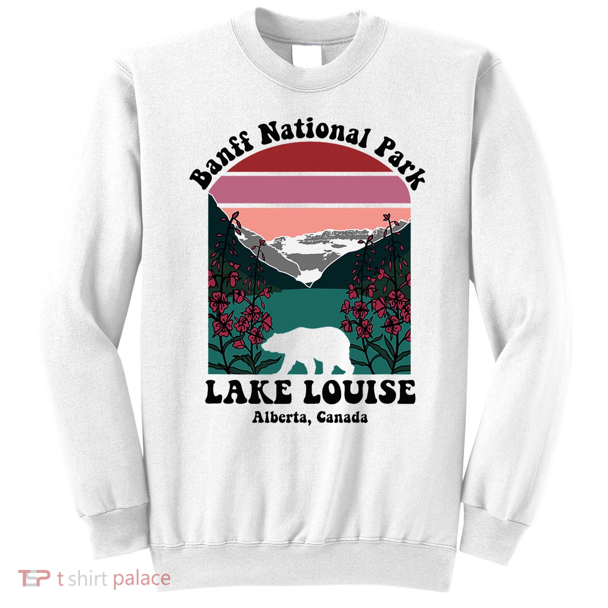 Banff National Park Lake Louise Retro Floral Mountain Sweatshirt