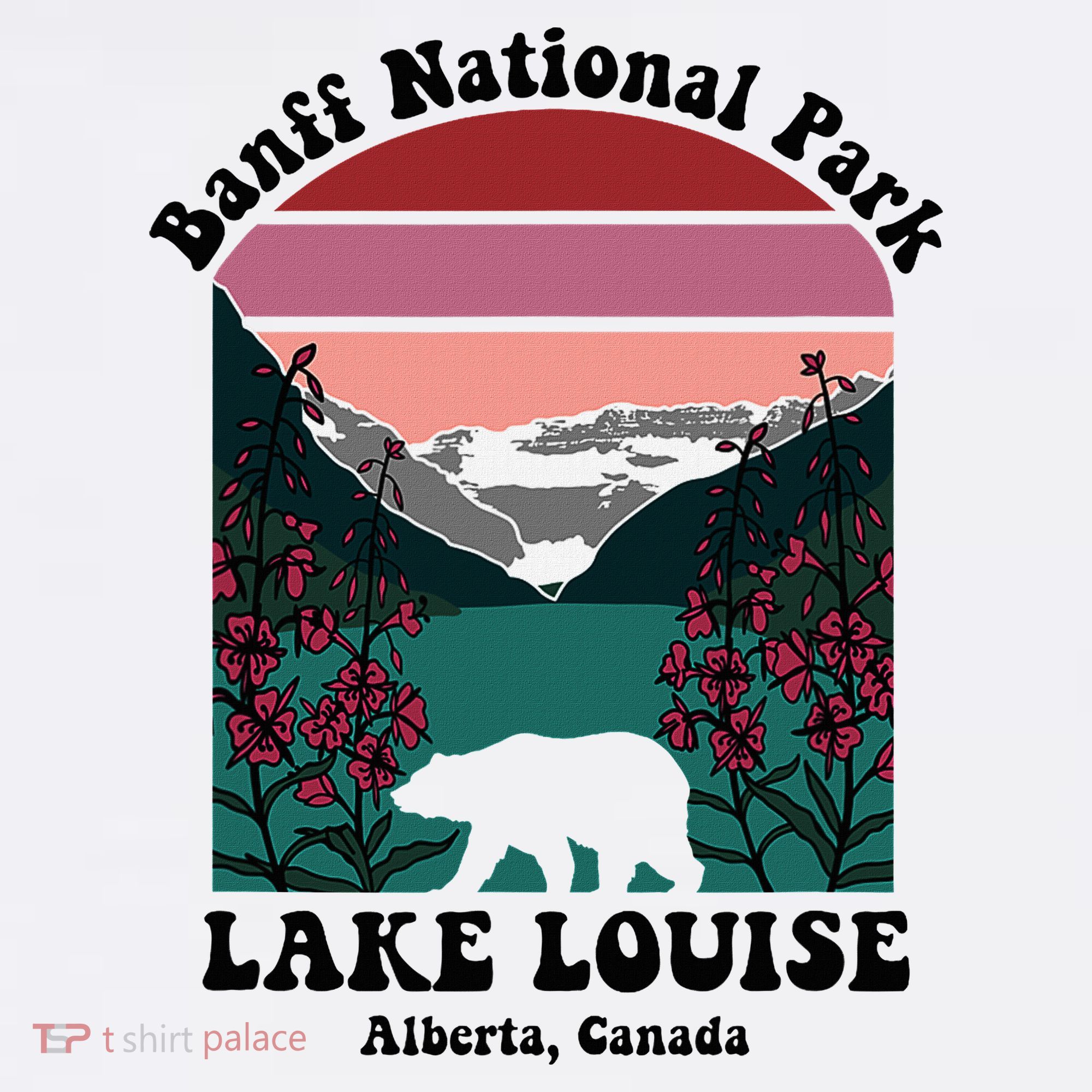 Banff National Park Lake Louise Retro Floral Mountain Sweatshirt