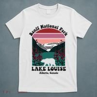 Banff National Park Lake Louise Retro Floral Mountain T-Shirt thumb 5